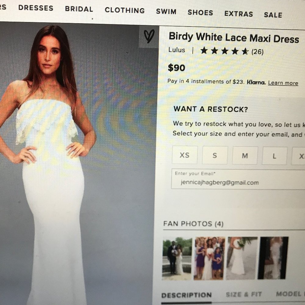 NWT Lulu's "Birdy White" Lace Maxi Dress